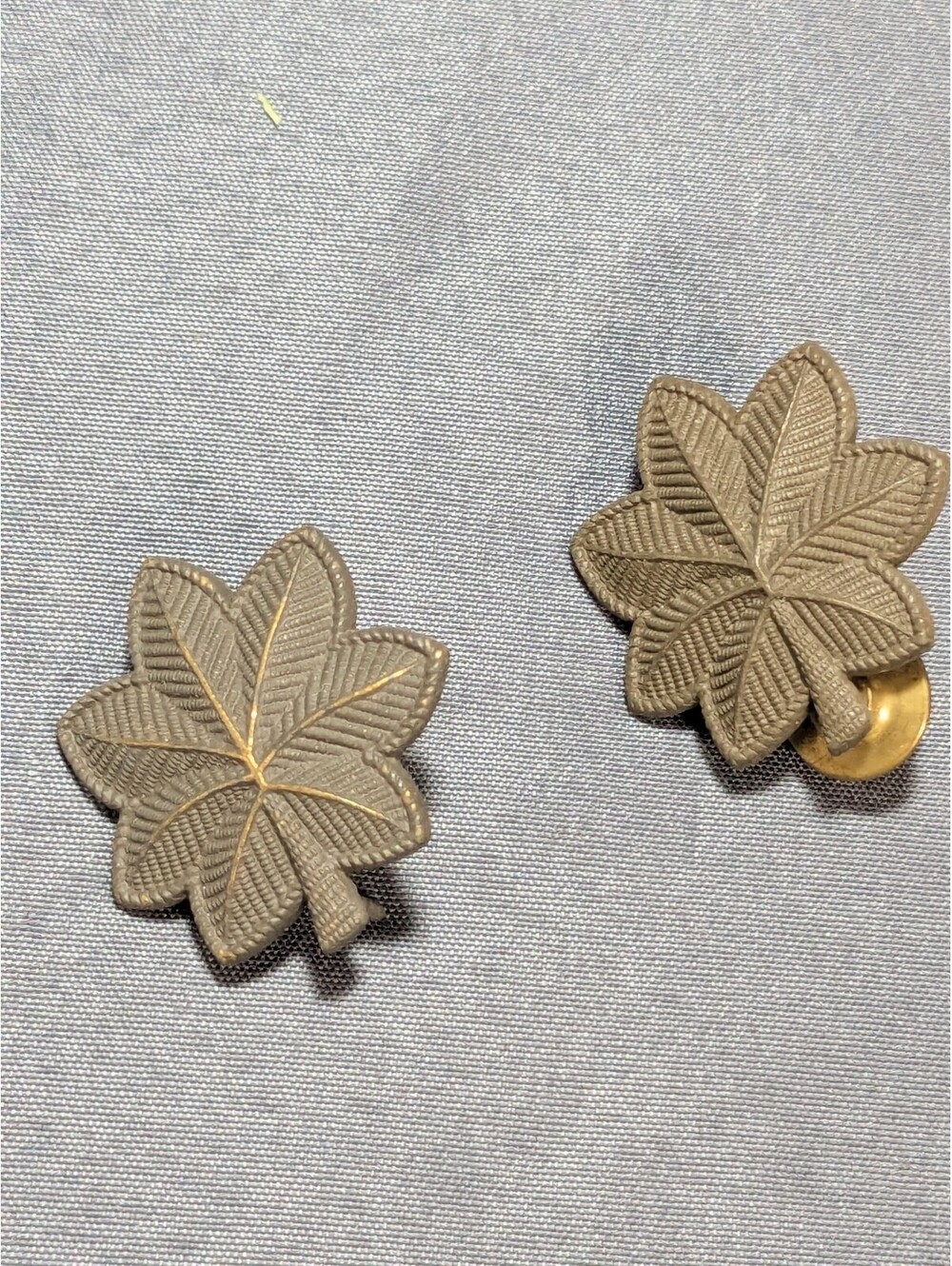 Vintage Military Style Leaf Rank Insignia Pins